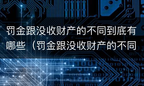 罚金跟没收财产的不同到底有哪些（罚金跟没收财产的不同到底有哪些影响）