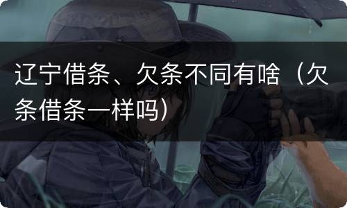 辽宁借条、欠条不同有啥（欠条借条一样吗）