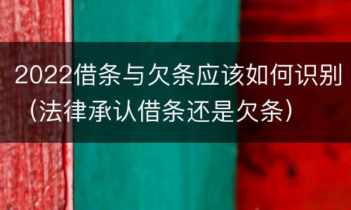2022借条与欠条应该如何识别（法律承认借条还是欠条）