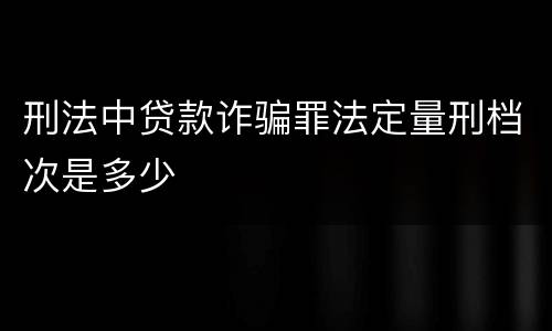 刑法中贷款诈骗罪法定量刑档次是多少