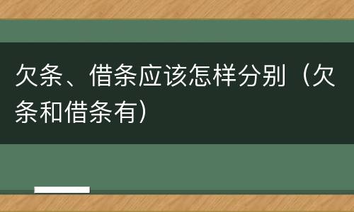 欠条、借条应该怎样分别（欠条和借条有）