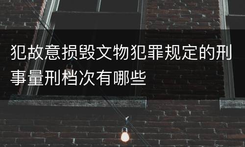 犯故意损毁文物犯罪规定的刑事量刑档次有哪些