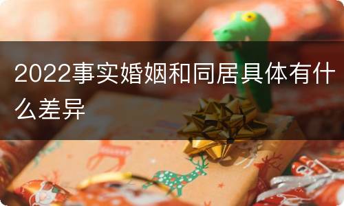 2022事实婚姻和同居具体有什么差异