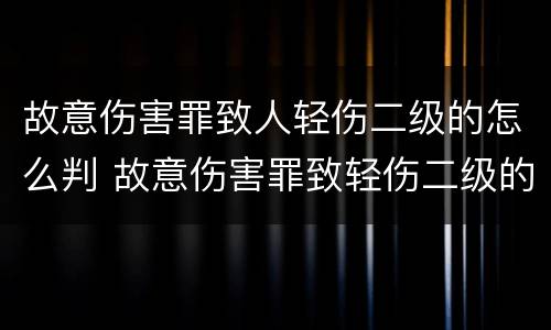 故意伤害罪致人轻伤二级的怎么判 故意伤害罪致轻伤二级的判多久?