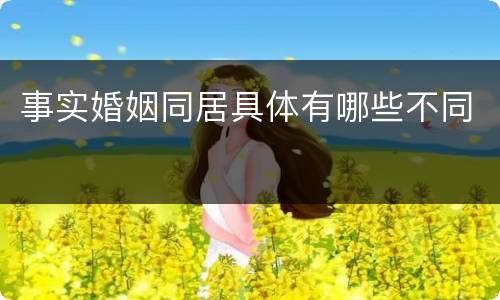 事实婚姻同居具体有哪些不同