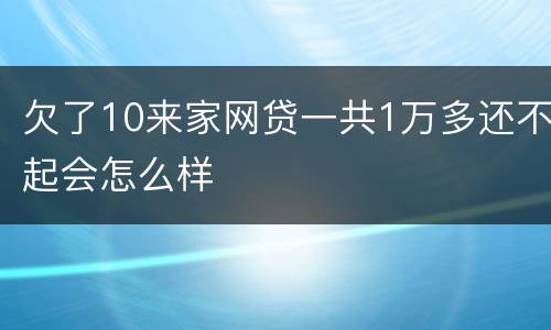 欠了10来家网贷一共1万多还不起会怎么样