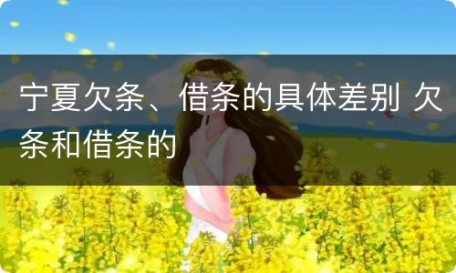 宁夏欠条、借条的具体差别 欠条和借条的