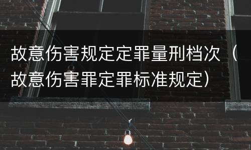故意伤害规定定罪量刑档次（故意伤害罪定罪标准规定）