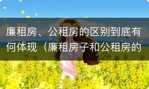 廉租房、公租房的区别到底有何体现（廉租房子和公租房的区别）