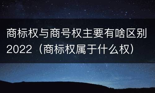 商标权与商号权主要有啥区别2022（商标权属于什么权）