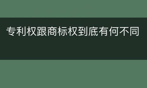 专利权跟商标权到底有何不同