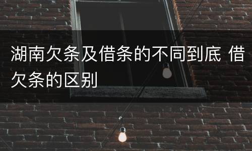 湖南欠条及借条的不同到底 借欠条的区别