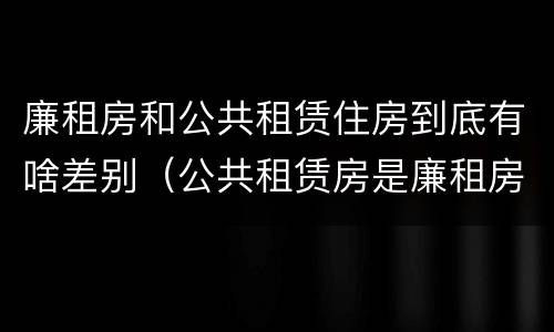 廉租房和公共租赁住房到底有啥差别（公共租赁房是廉租房吗）