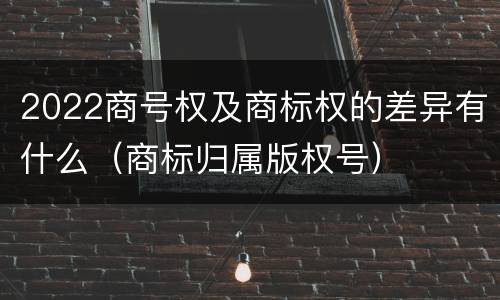 2022商号权及商标权的差异有什么（商标归属版权号）