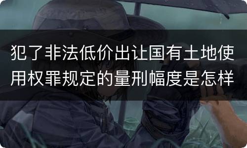 犯了非法低价出让国有土地使用权罪规定的量刑幅度是怎样的