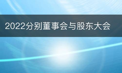 2022分别董事会与股东大会