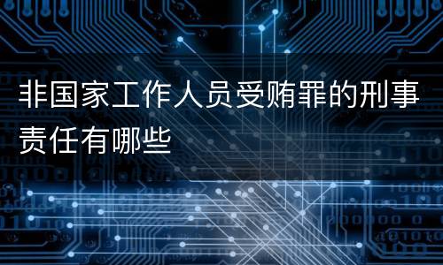 非国家工作人员受贿罪的刑事责任有哪些