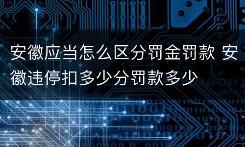 安徽应当怎么区分罚金罚款 安徽违停扣多少分罚款多少