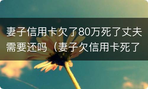 妻子信用卡欠了80万死了丈夫需要还吗（妻子欠信用卡死了丈夫有责任偿还吗）