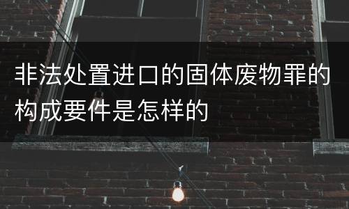非法处置进口的固体废物罪的构成要件是怎样的