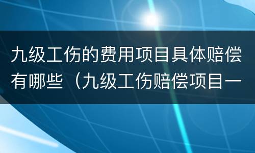 九级工伤的费用项目具体赔偿有哪些（九级工伤赔偿项目一览表）
