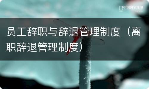 员工辞职与辞退管理制度（离职辞退管理制度）