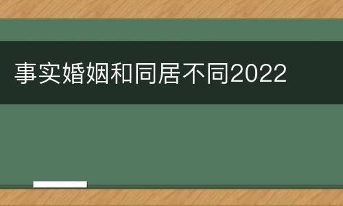 事实婚姻和同居不同2022