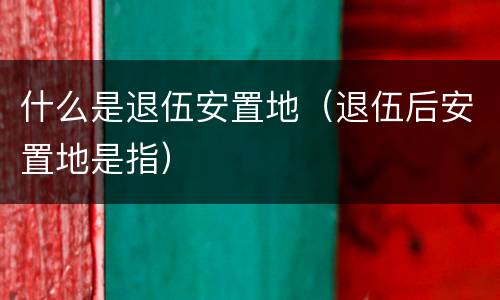 什么是退伍安置地（退伍后安置地是指）