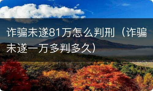 诈骗未遂81万怎么判刑（诈骗未遂一万多判多久）