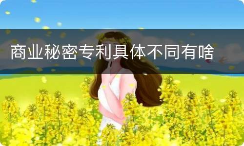 商业秘密专利具体不同有啥