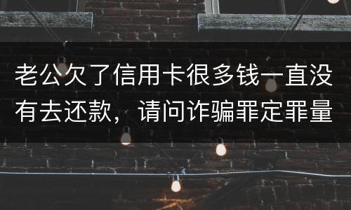 老公欠了信用卡很多钱一直没有去还款，请问诈骗罪定罪量刑标准