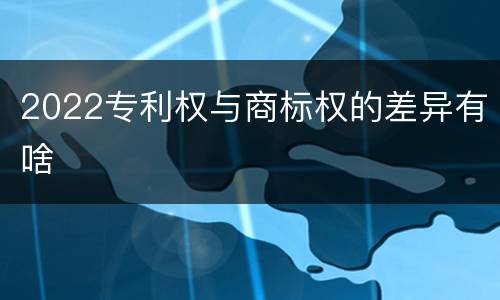 2022专利权与商标权的差异有啥