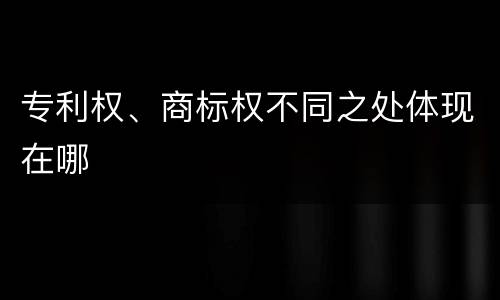 专利权、商标权不同之处体现在哪