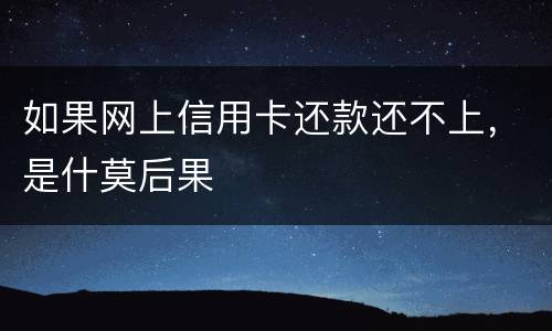 如果网上信用卡还款还不上，是什莫后果
