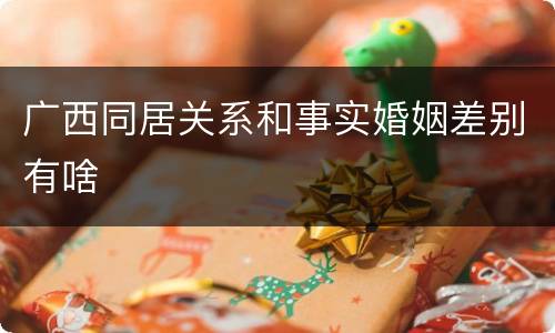 广西同居关系和事实婚姻差别有啥