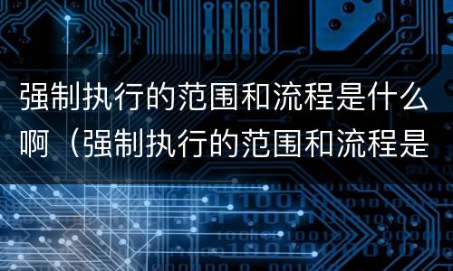 强制执行的范围和流程是什么啊（强制执行的范围和流程是什么啊）