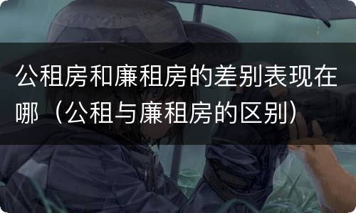 公租房和廉租房的差别表现在哪（公租与廉租房的区别）