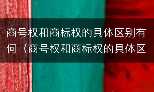 商号权和商标权的具体区别有何（商号权和商标权的具体区别有何意义）
