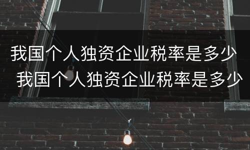 我国个人独资企业税率是多少 我国个人独资企业税率是多少钱