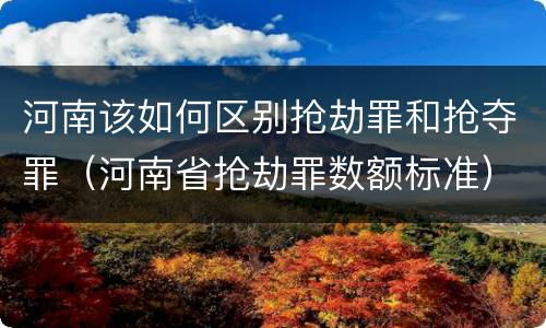 河南该如何区别抢劫罪和抢夺罪（河南省抢劫罪数额标准）