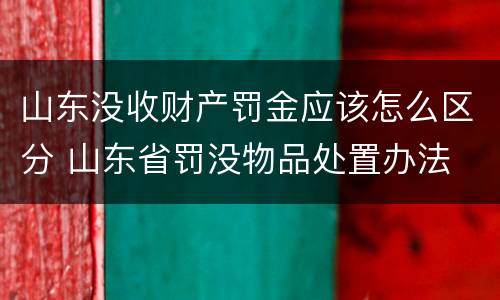 山东没收财产罚金应该怎么区分 山东省罚没物品处置办法