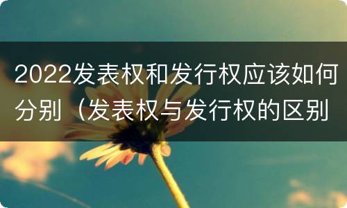 2022发表权和发行权应该如何分别（发表权与发行权的区别）