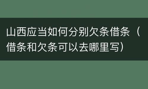 山西应当如何分别欠条借条（借条和欠条可以去哪里写）