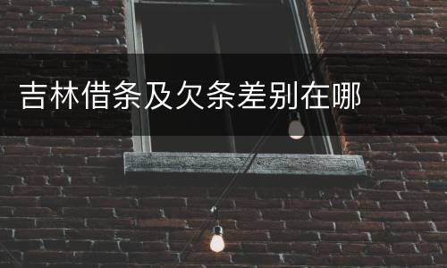 吉林借条及欠条差别在哪