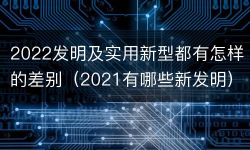 2022发明及实用新型都有怎样的差别（2021有哪些新发明）
