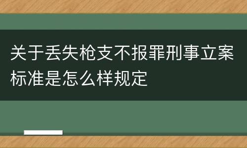 关于丢失枪支不报罪刑事立案标准是怎么样规定