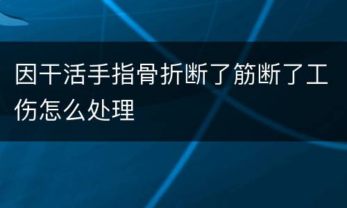 因干活手指骨折断了筋断了工伤怎么处理