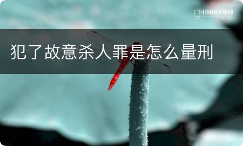 犯了故意杀人罪是怎么量刑