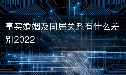 事实婚姻及同居关系有什么差别2022