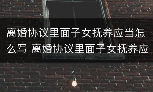 离婚协议里面子女抚养应当怎么写 离婚协议里面子女抚养应当怎么写呢